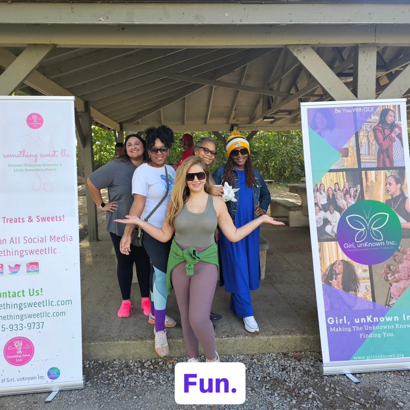 A group at a Girl, unKnown Inc. walk for health event