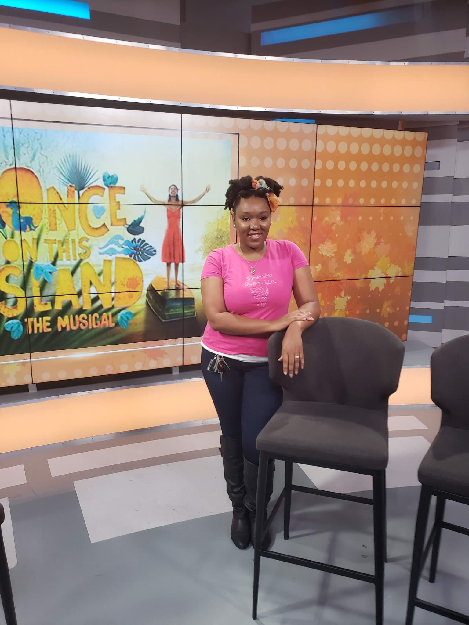 Alexis Hughes-Williams representing Something Sweet LLC in a television studio
